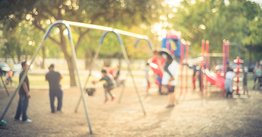 Kids playing on a playground